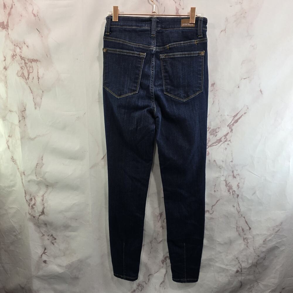 Judy Blue Jean Women 25 1 Skinny Fit Denim Dark Wash High Rise Seam Embellished